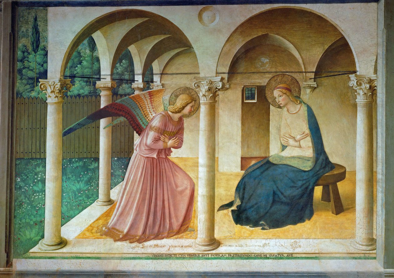 Zvěstování. od Fra Giovanni Angelico da Fiesole