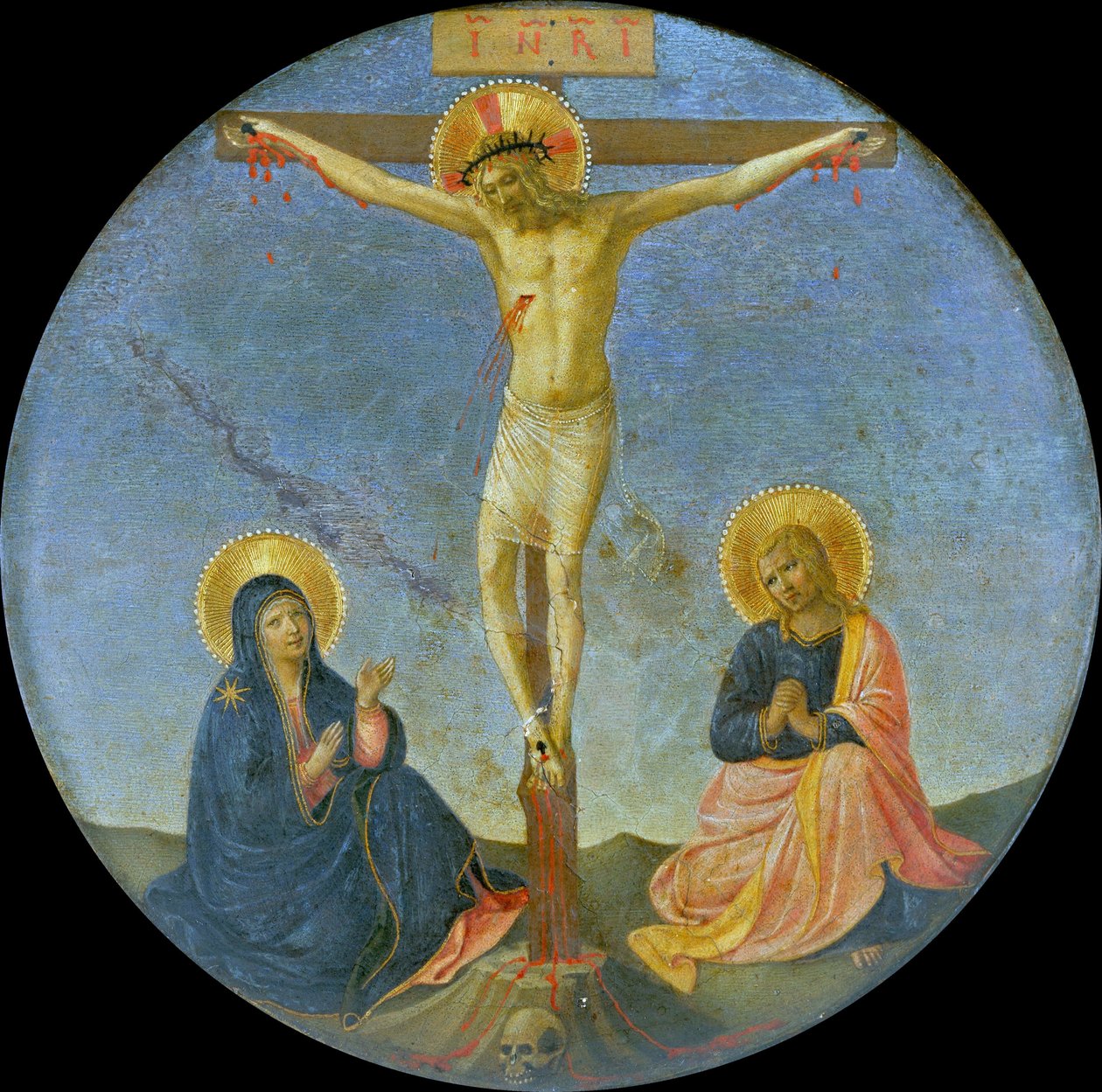 Ukřižování s Marií a svatým Janem Evangelistou Tondem, c. 1440. od Fra Giovanni Angelico da Fiesole