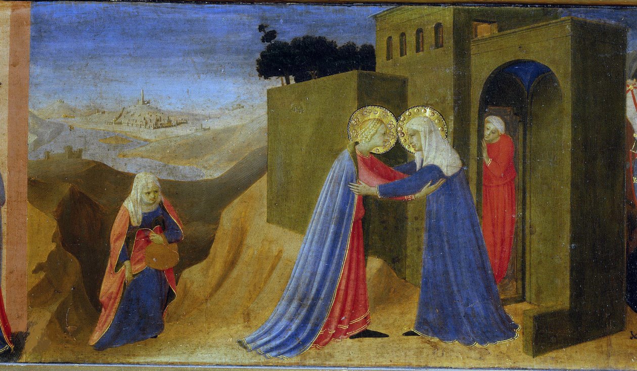 Návštěva. Predella oltářního obrazu Zvěstování, c. 1433-1434. od Fra Giovanni Angelico da Fiesole