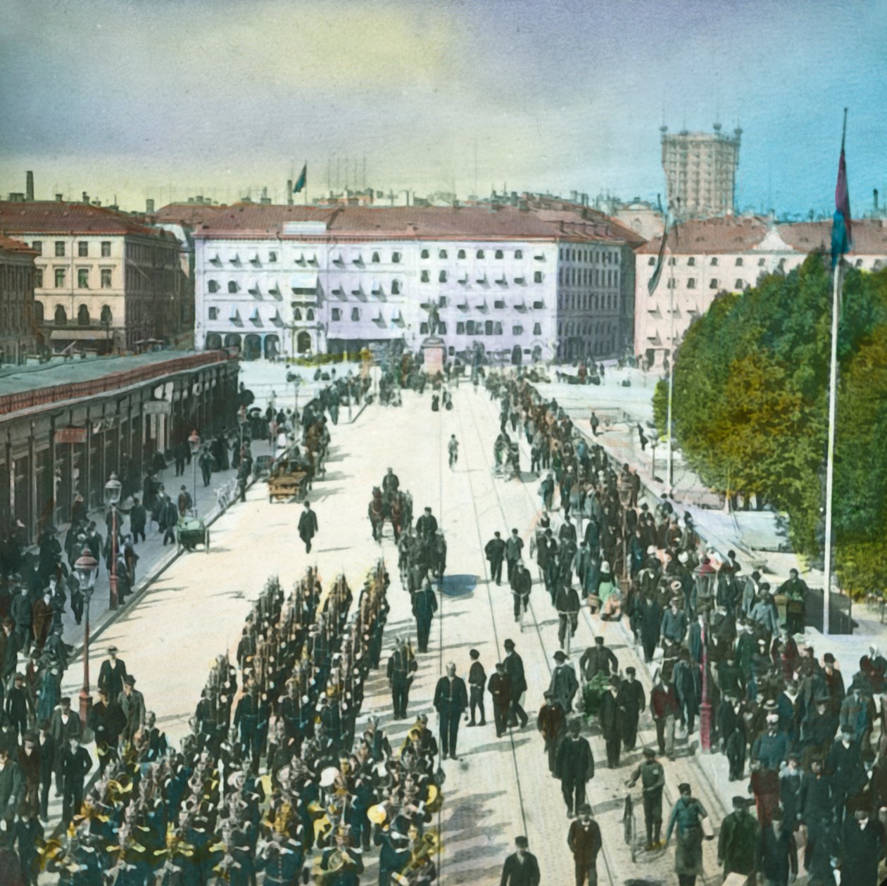 Pohled z paláce, Stockholm, Švédsko, konec 19.-začátek 20. století. od Fradelle and Young