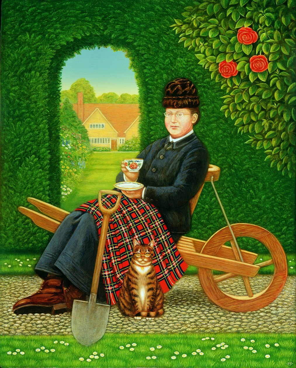 Gertrude Jekyll (1843-1932) Piková dáma, 1996 (olej a tempera na panelu) od Frances Broomfield