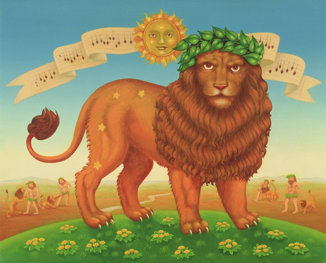 Leo, 1989 (olej a tempera na panelu) od Frances Broomfield
