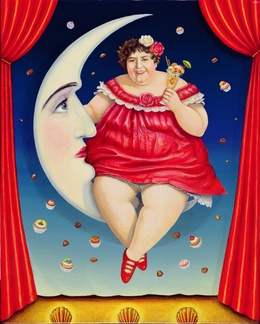 Little Baby Viola, 2001 (olej a tempera na panelu) od Frances Broomfield