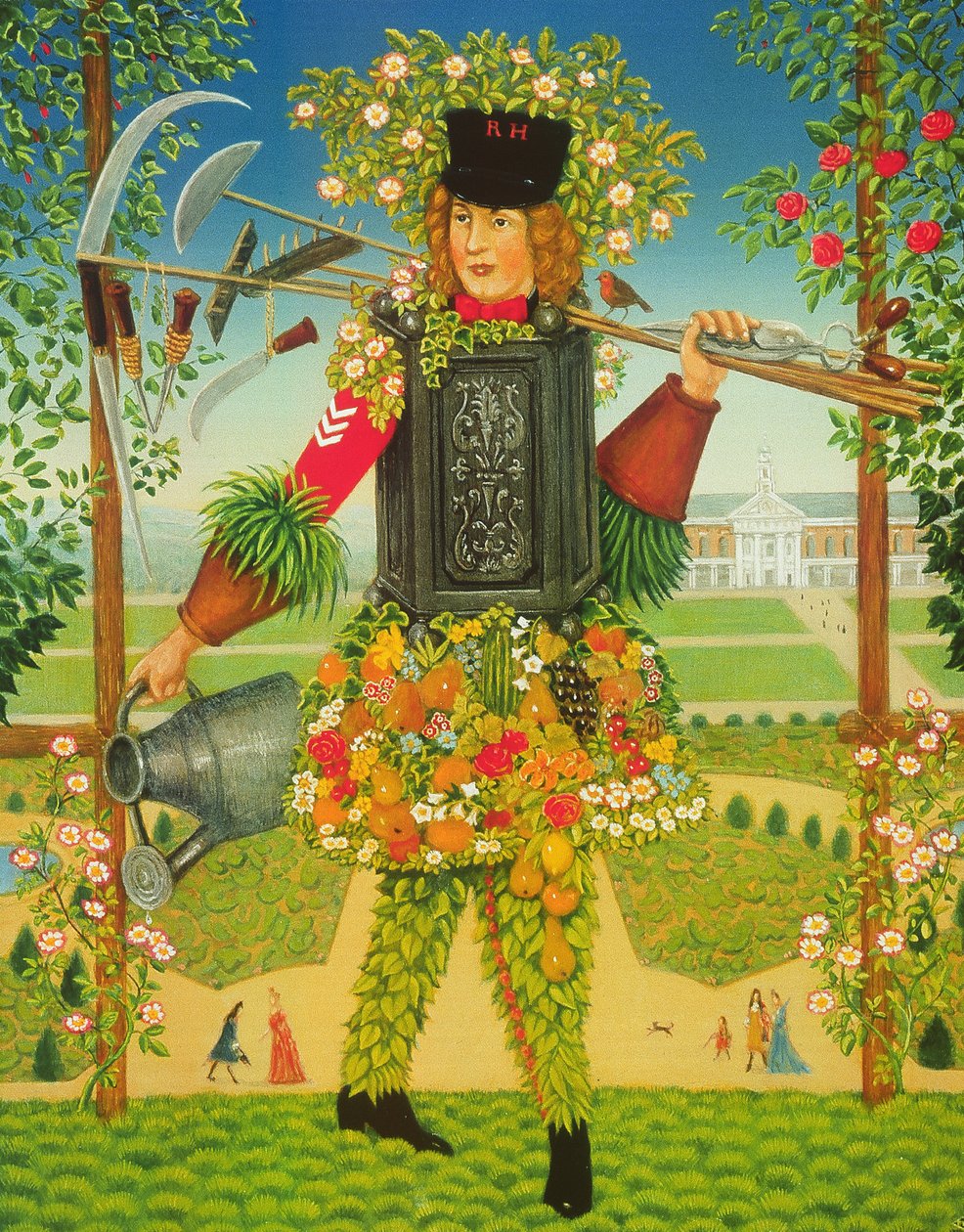 Chelsea Gardener, 1995 (olej a tempera na panelu) od Frances Broomfield