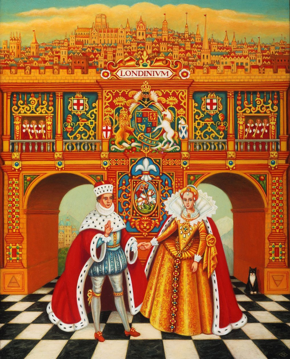 Zimní král a královna, 2010 (oleje a tempery na panelu) od Frances Broomfield