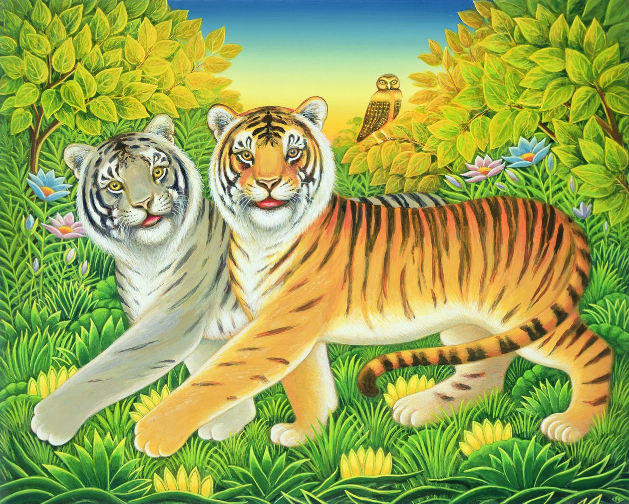 Tyger Tyger, 2002 (olej a tempera na panelu) od Frances Broomfield