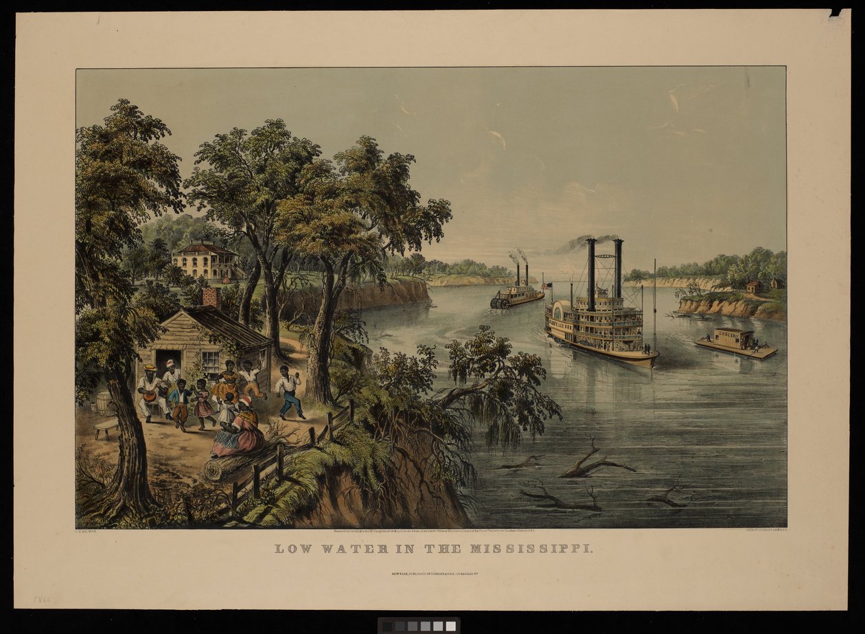 Nízký stav vody v Mississippi Robert E. Lee od Frances Flora Bond (c.1812 76) (after) Palmer
