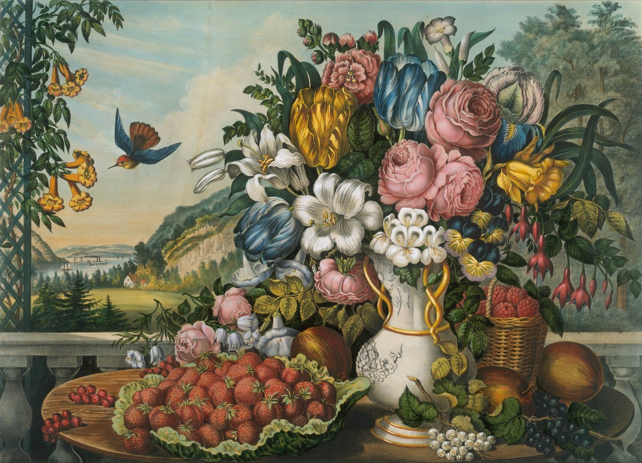 Krajina - Ovoce a květiny, 1862. od Frances Flora Bond Palmer