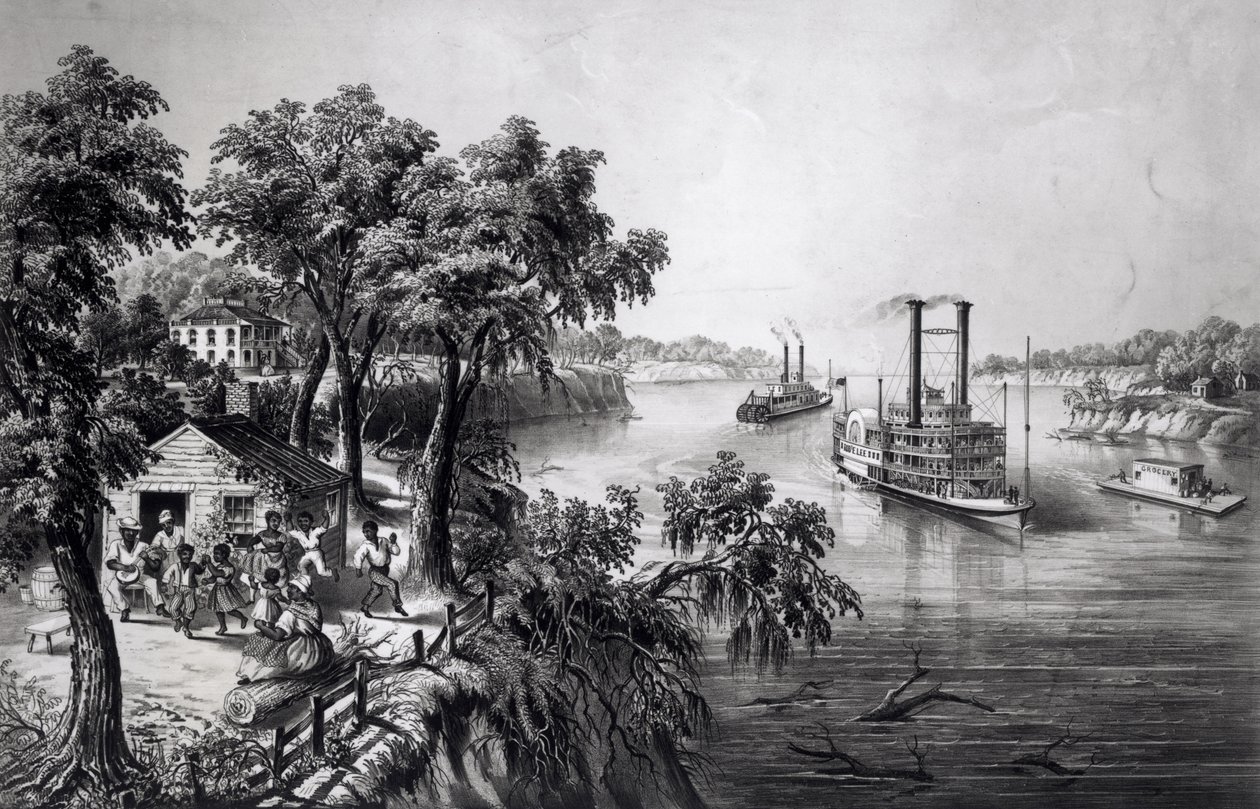 Low Water in the Mississippi, nakladatelství Currier and Ives, 1867 od Frances Flora Bond Palmer