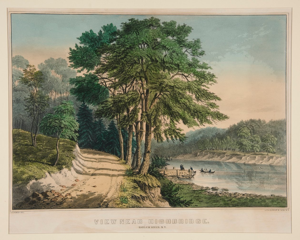 Zobrazit Blízko Highbridge. Harlem River, NY od Frances Flora Bond Palmer