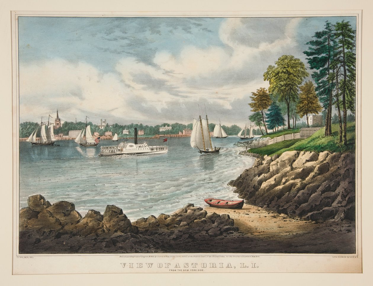 Pohled na Astoria, L.I. ze strany New Yorku od Frances Flora Bond Palmer