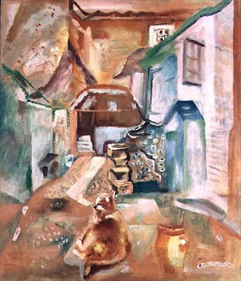 Purbeck Courtyard, ráno od Frances Hodgkins