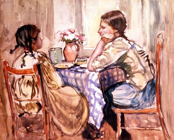 The Meal (akvarel na papíře) od Frances Hodgkins