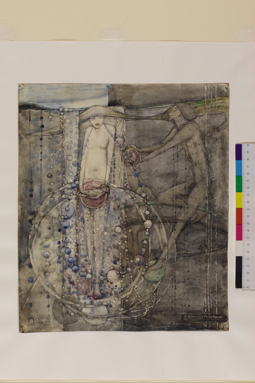 Muž vyrábí korálky života, ale žena je musí navlékat, c.1912-15 od Frances Macdonald