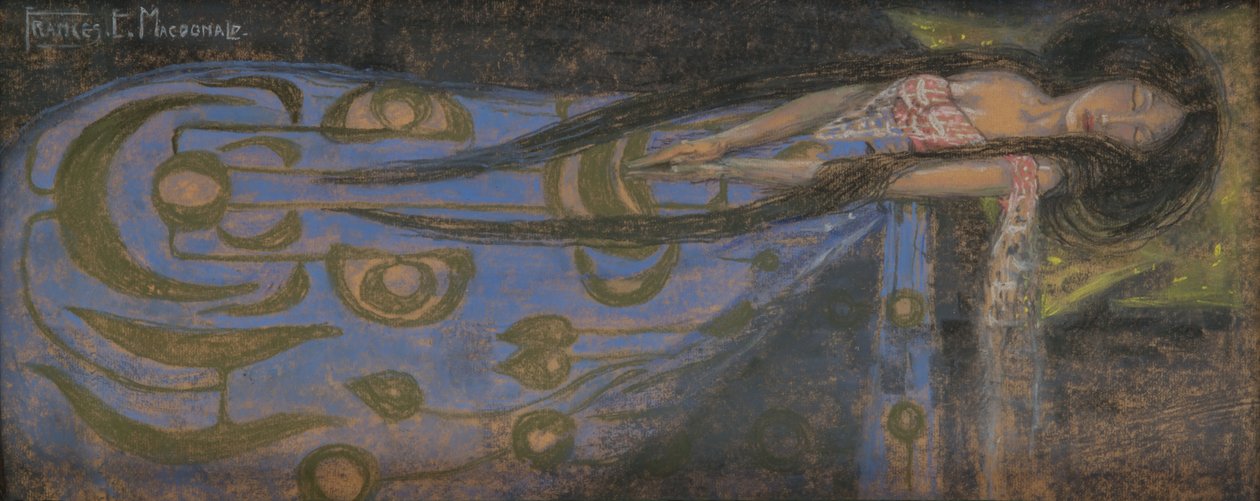 Spící princezna, cca 1896 (pastel, akvarel, papír) od Frances Macdonald