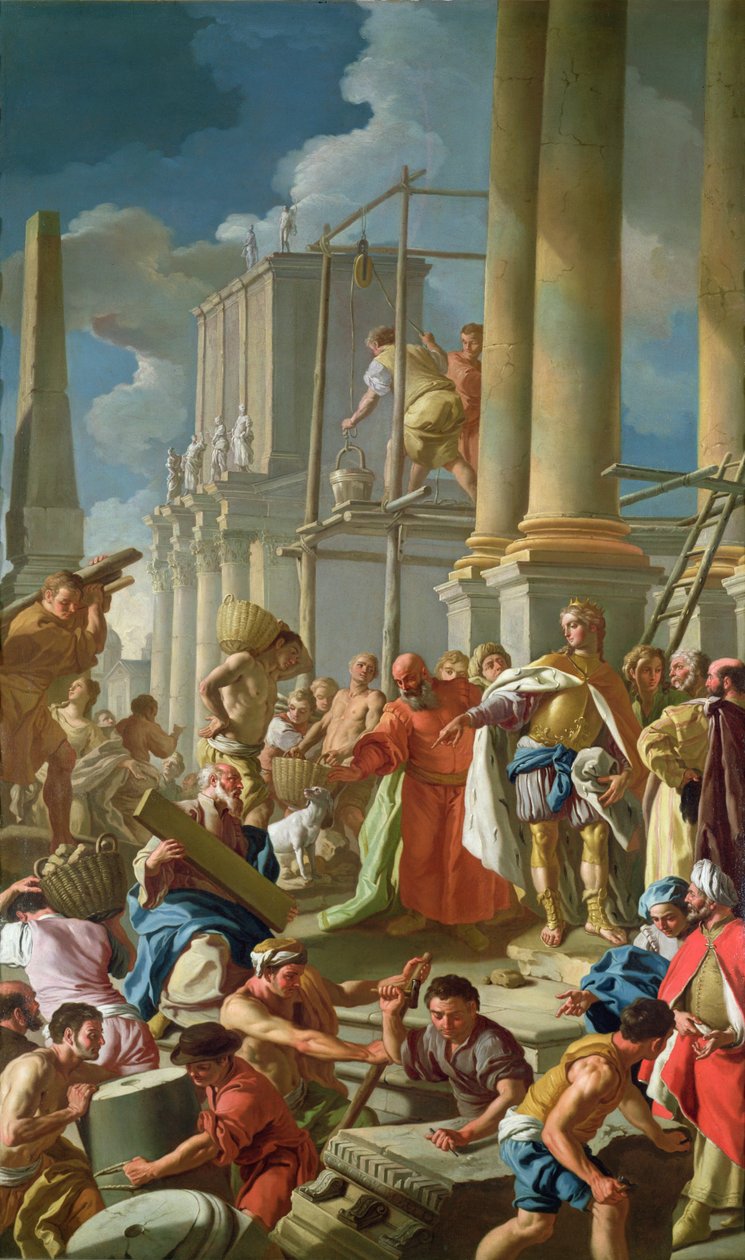 Klasická stavební scéna od Francesco de Mura