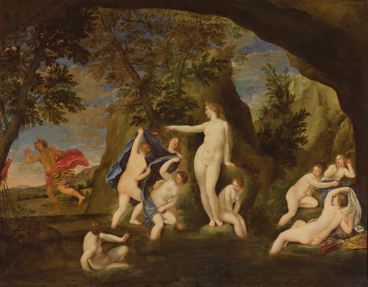 Actaeon se proměňuje v jelena od Francesco Albani