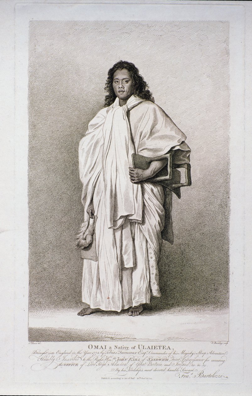 Omai, rodák z Ulaietea, 1774 od Francesco Bartolozzi