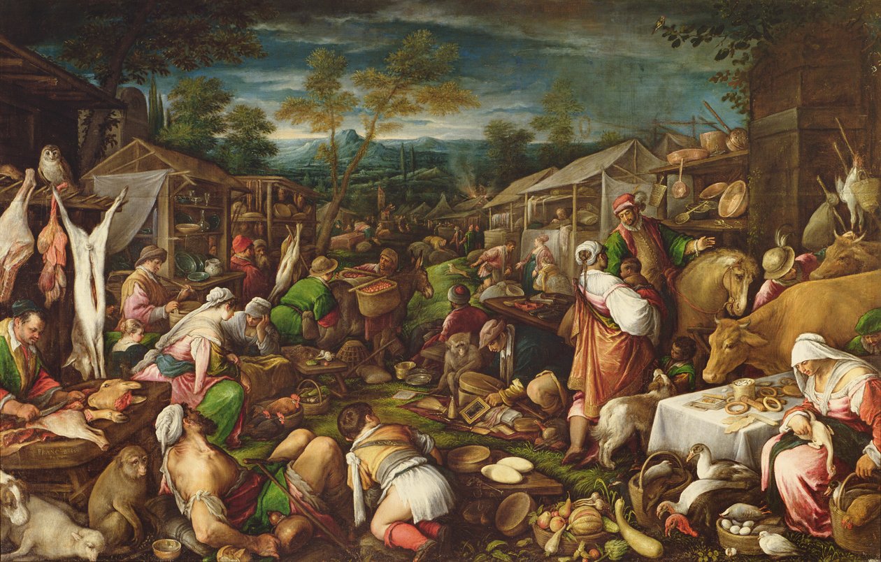 výroční veletrh, 1580-85, od Francesco Bassano