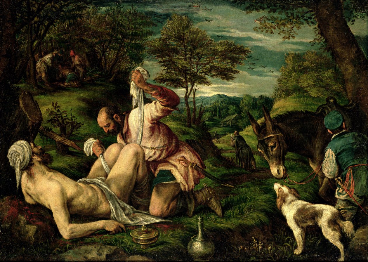 Podobenství o milosrdném Samaritánovi, 1575 od Francesco Bassano