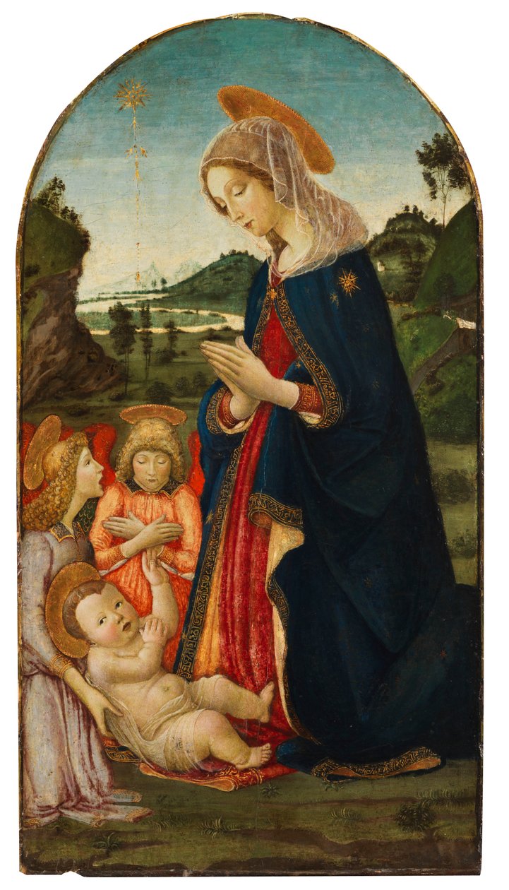 Klanění Krista dvěma andělům od Francesco Botticini