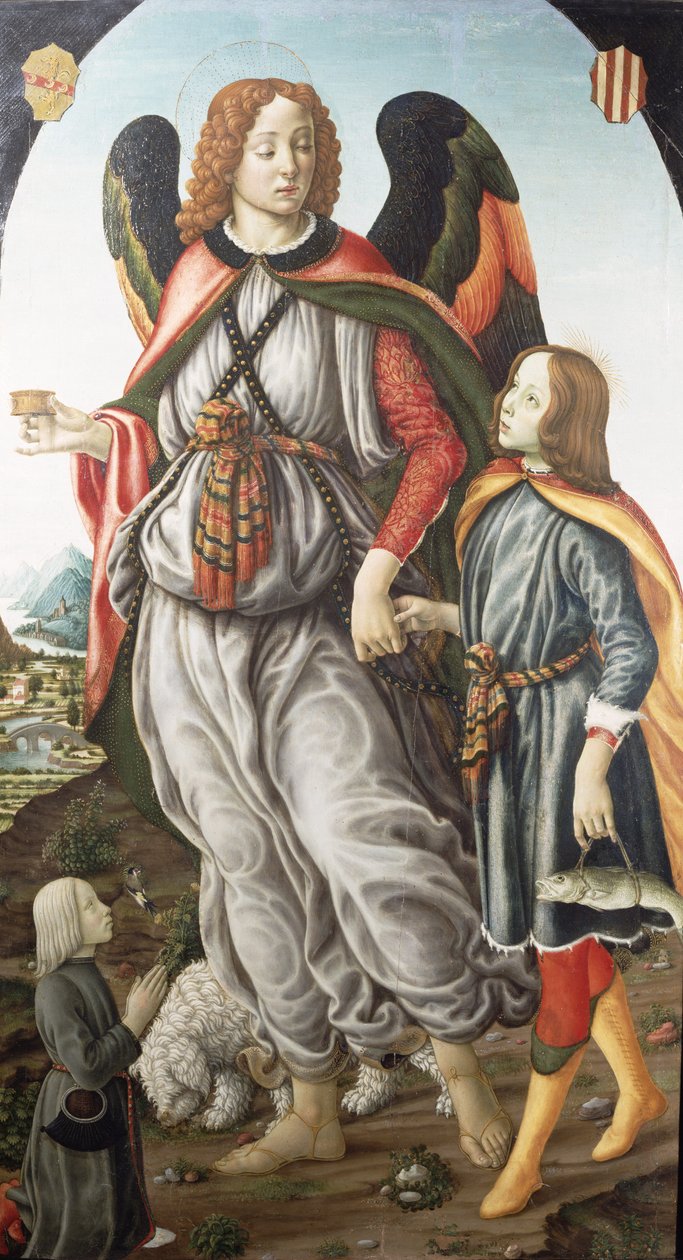 Tobiáš a archanděl Rafael (tempera na desce) od Francesco Botticini