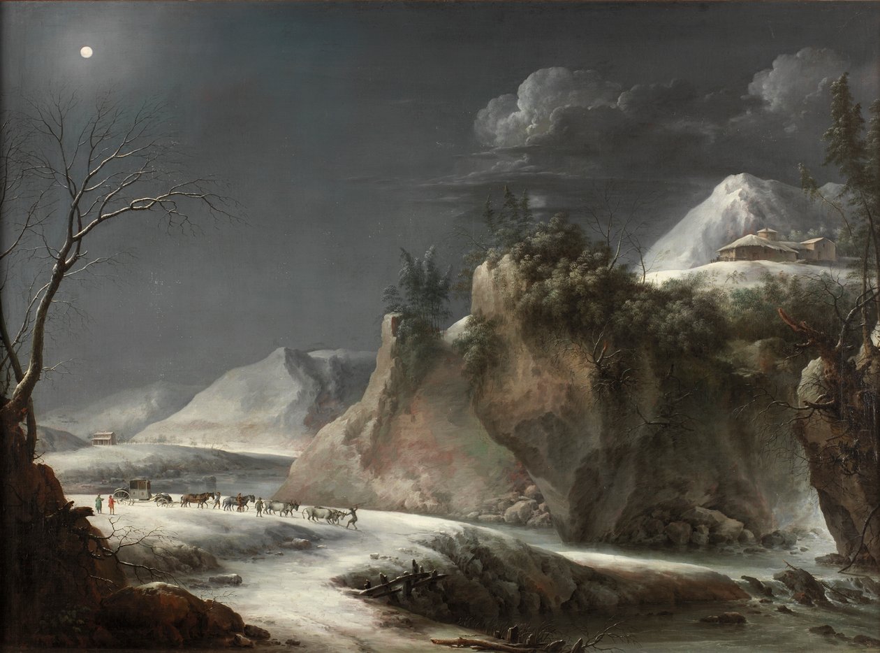 Zimní scéna v italských Alpách, cca 1735-1765 od Pier Francesco Foschi