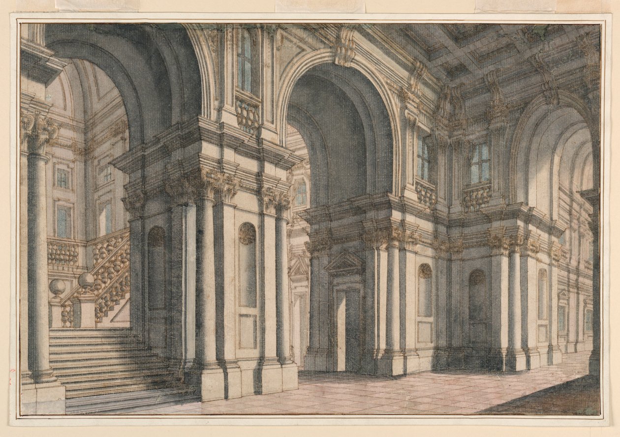 Kresba, scénografie od Francesco Galli Bibiena