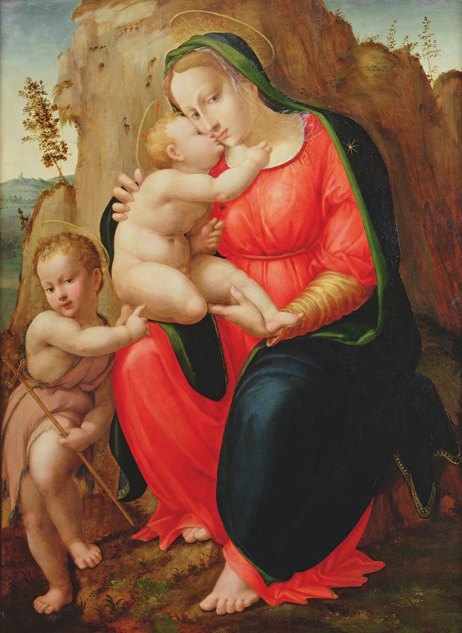 Madonna s dítětem a svatý Jan v krajině od Francesco Granacci