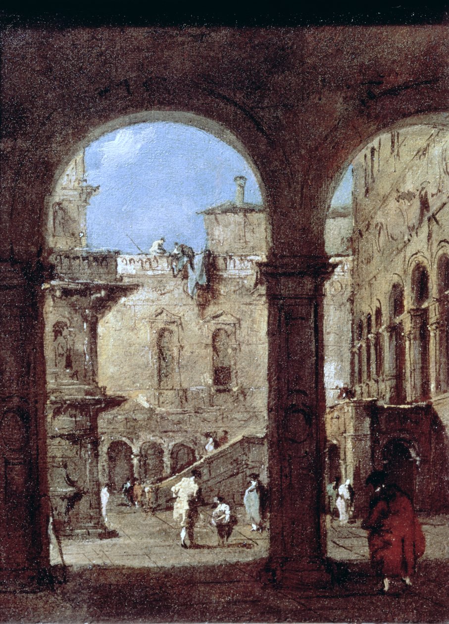 Architektonické Capriccio, kolem roku 1770 od Francesco Guardi