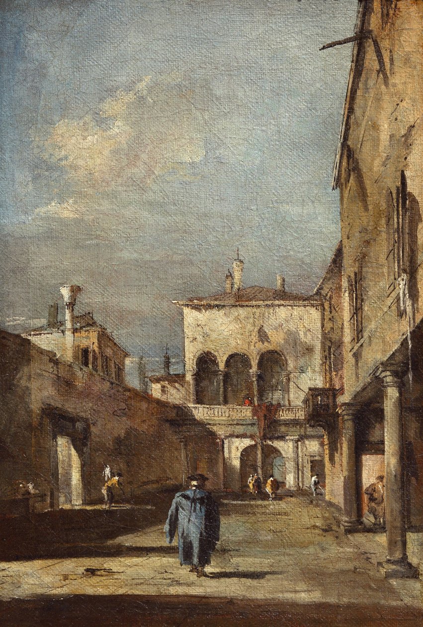 Architektonická fantazie s nádvořím od Francesco Guardi