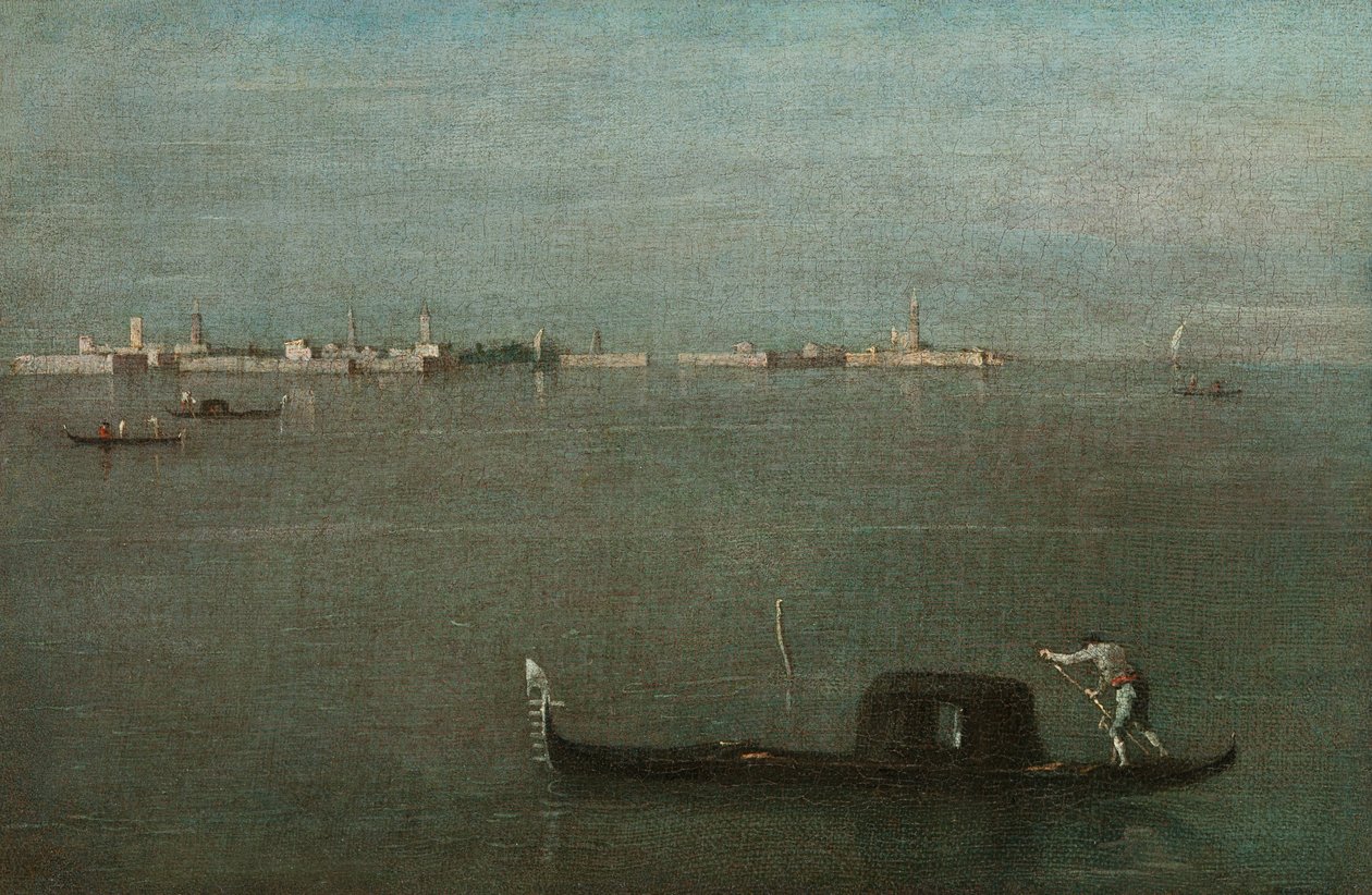 Gondoly na laguně (Šedá laguna) od Francesco Guardi