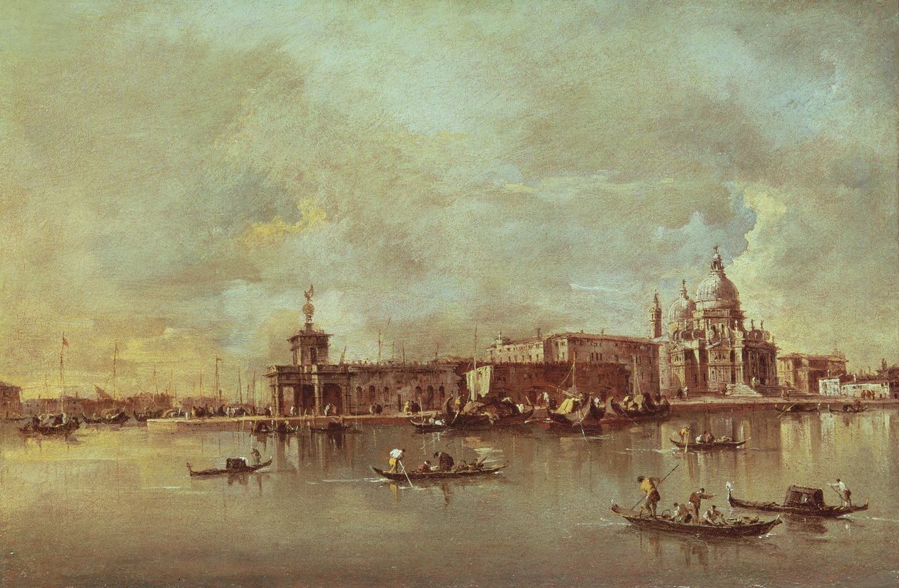 Santa Maria della Salute při pohledu z ústí Canal Grande, Benátky od Francesco Guardi