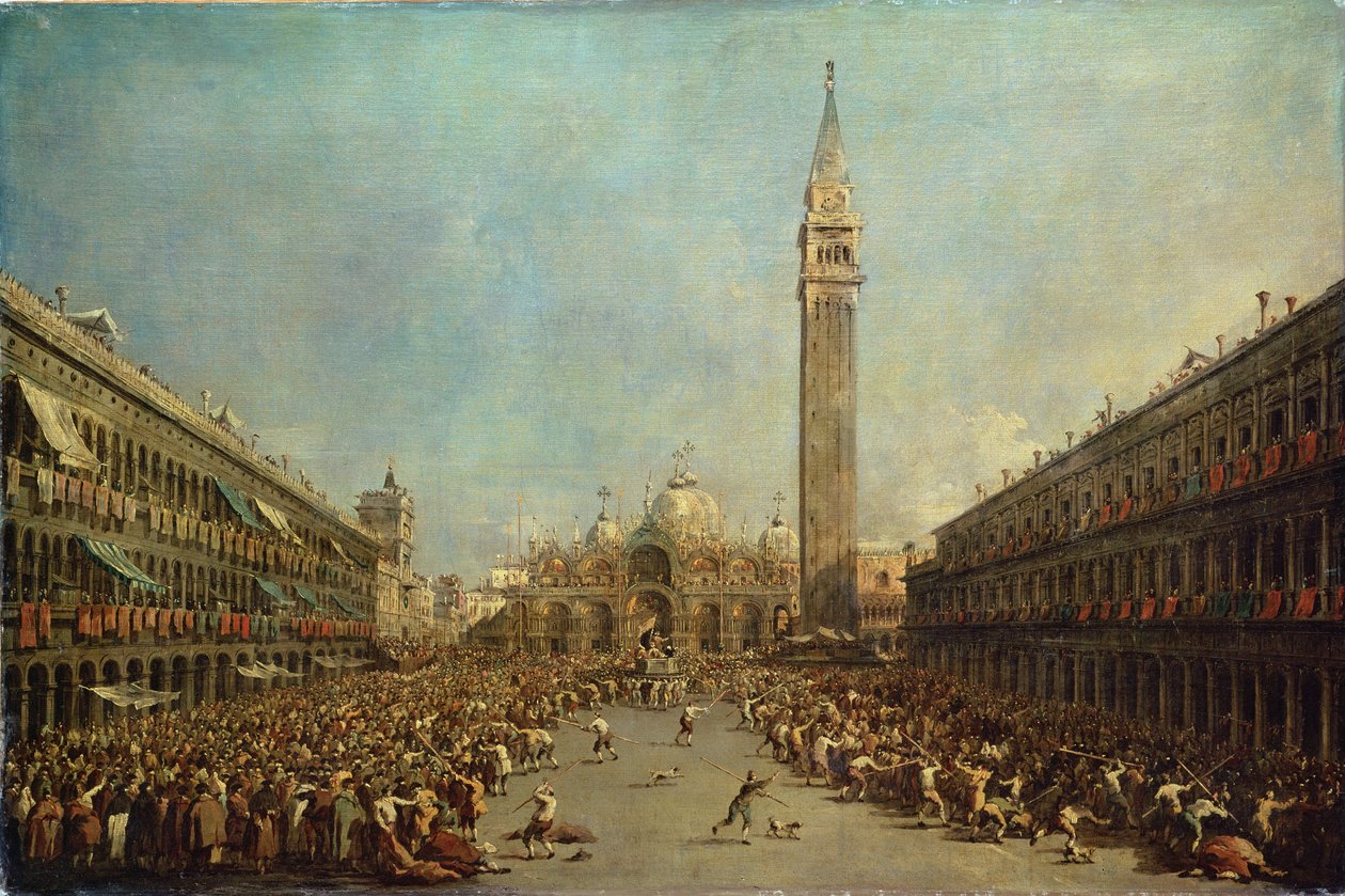 Distribuce denárů chudým v San Marco, Benátky od Francesco Guardi