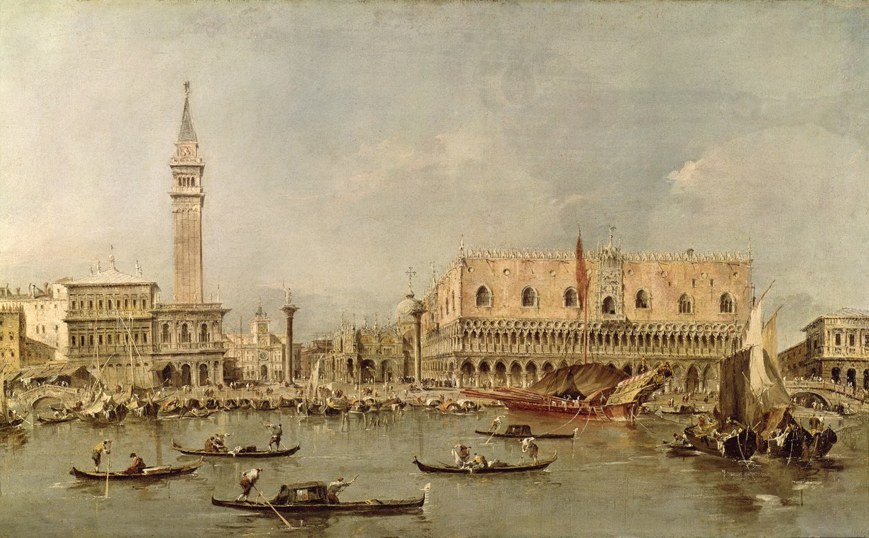Piazzetta a Palazzo Ducale z povodí San Marco od Francesco Guardi