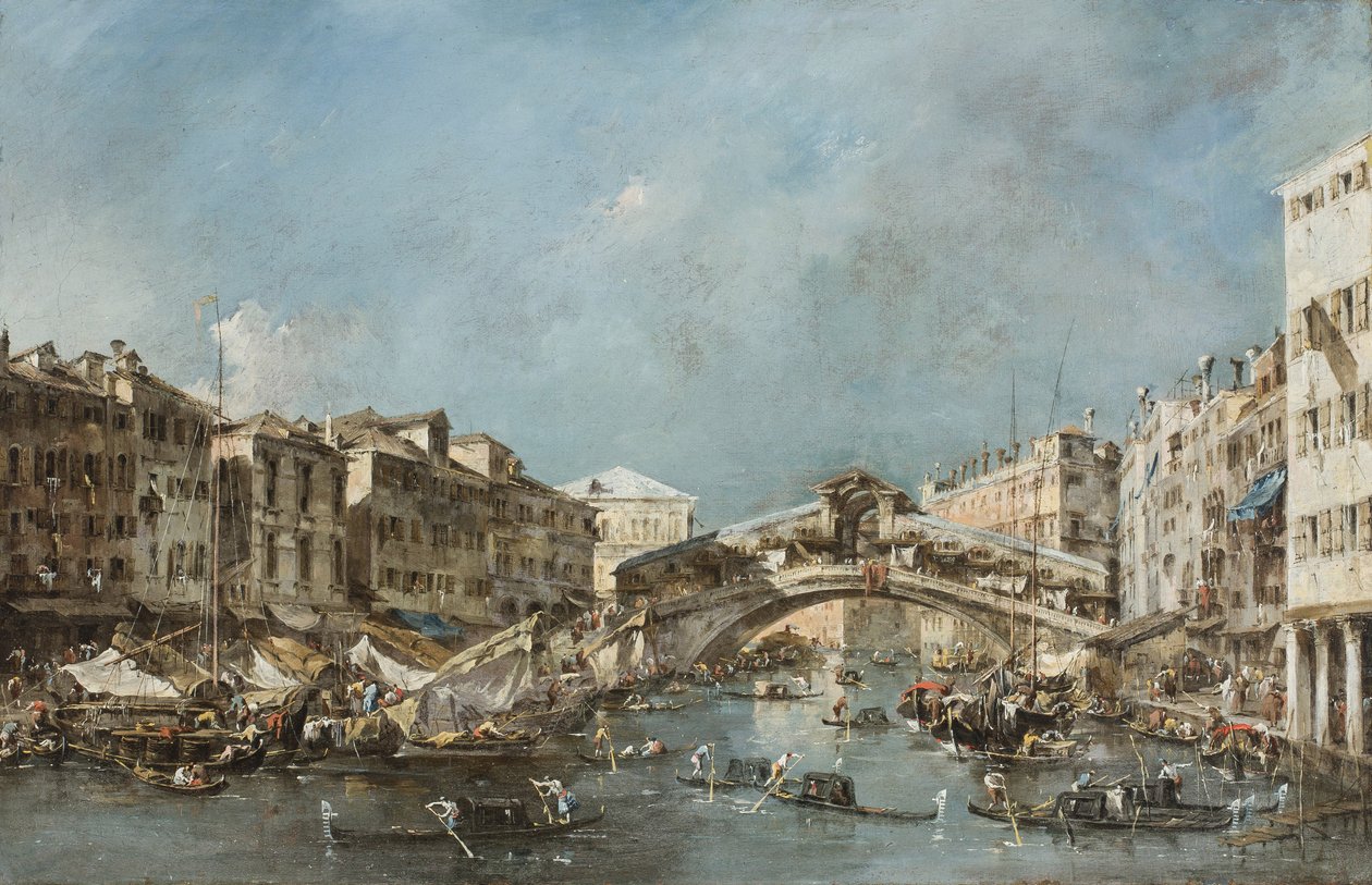 Most Rialto, kolem roku 1775 od Francesco Guardi