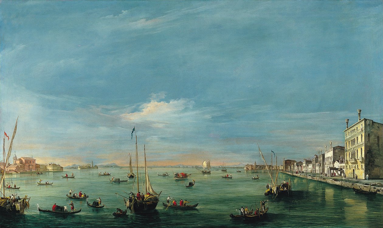 Pohled na kanál Giudecca a Zattere od Francesco Guardi