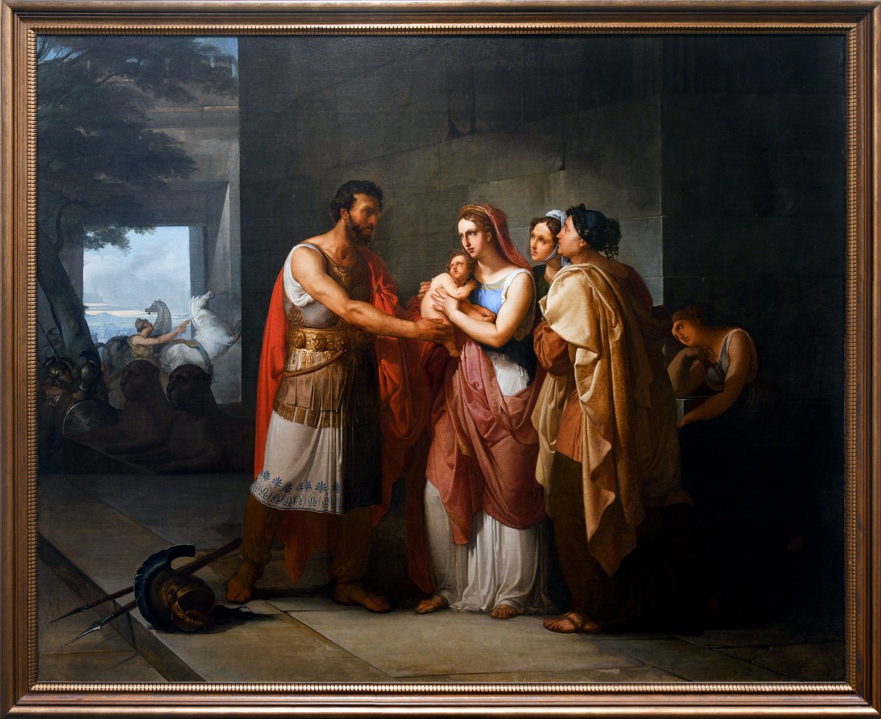 Hector zdraví Andromaca a Astyanax od Francesco Hayez