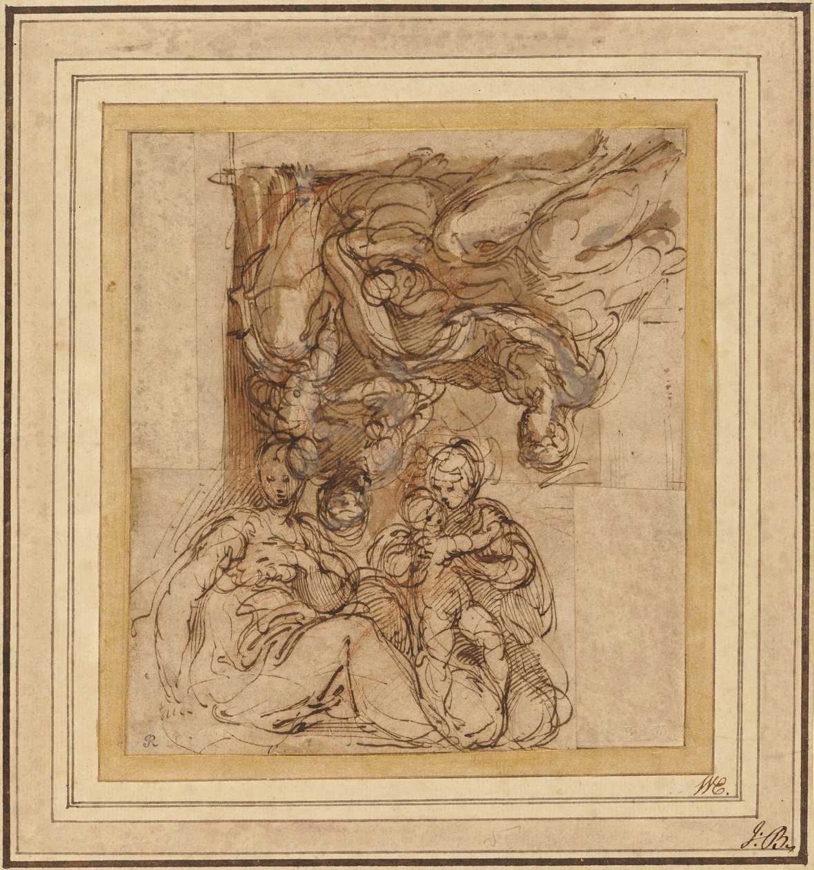 Dvě studie pro svatou rodinu od Parmigianino
