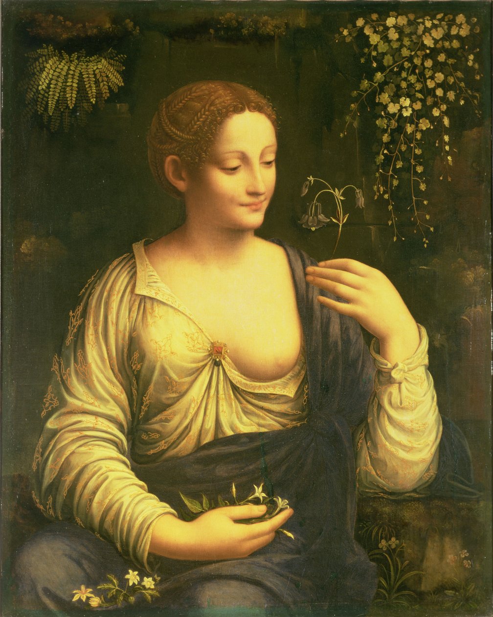 Flora, cca 1520 (olej na plátně přeneseno z panelu) od Francesco Melzi