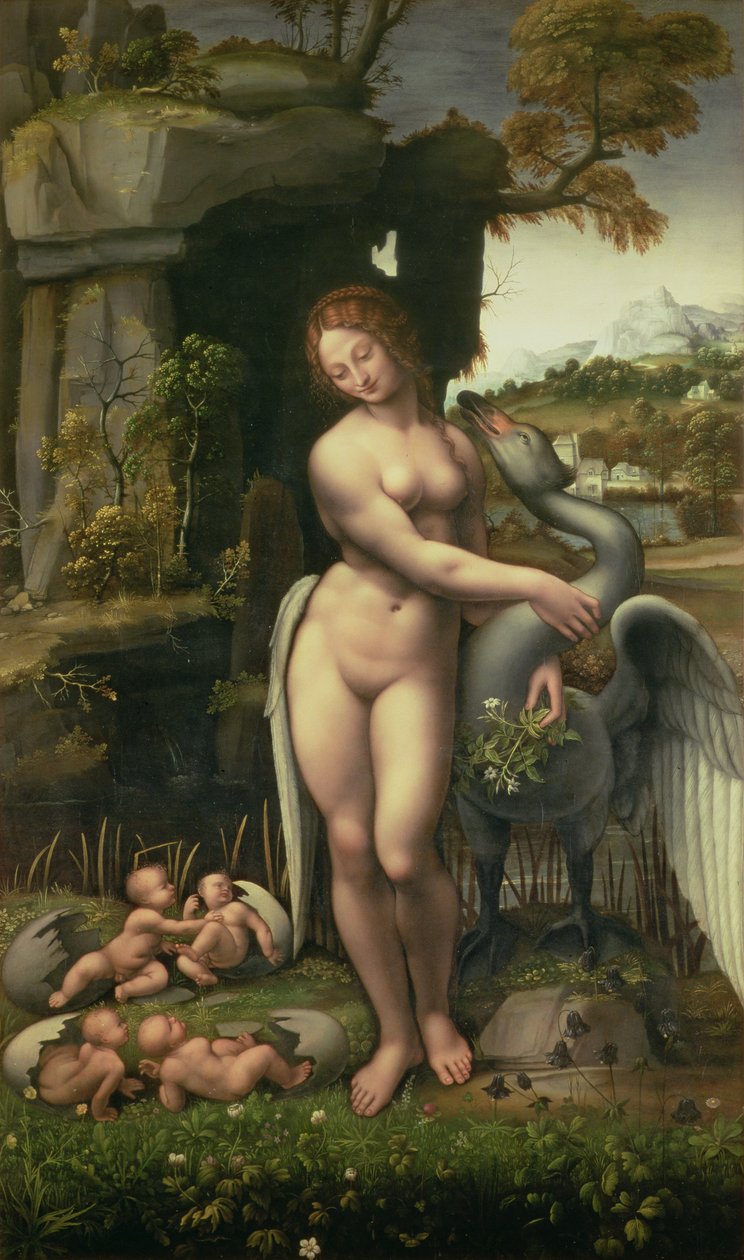Leda a labuť od Francesco Melzi
