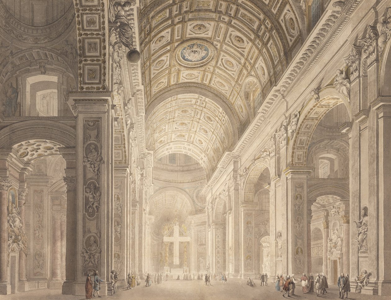 Interiér St. Peters Illuminated od Francesco Panini
