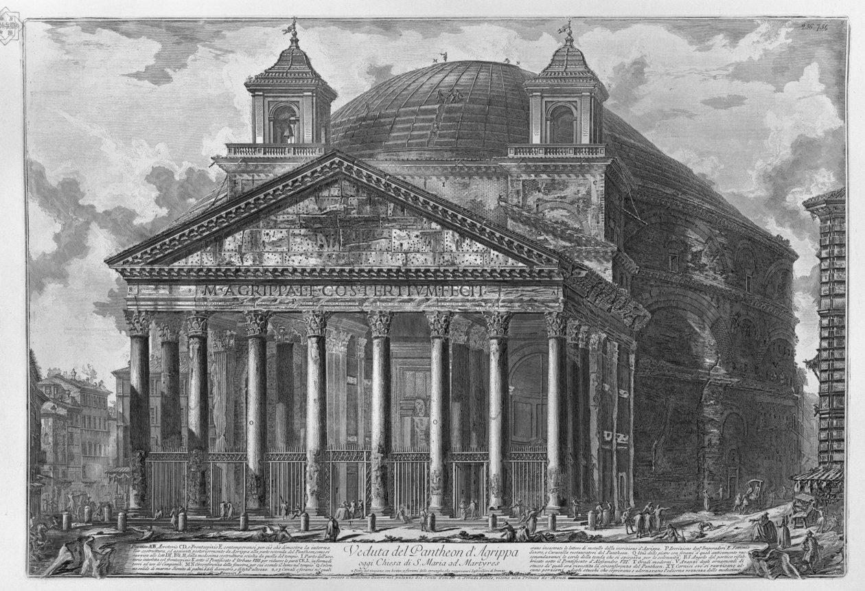 Pohled na Agripův Pantheon dnes Kostel S. Maria ad Martyres od Francesco Piranesi