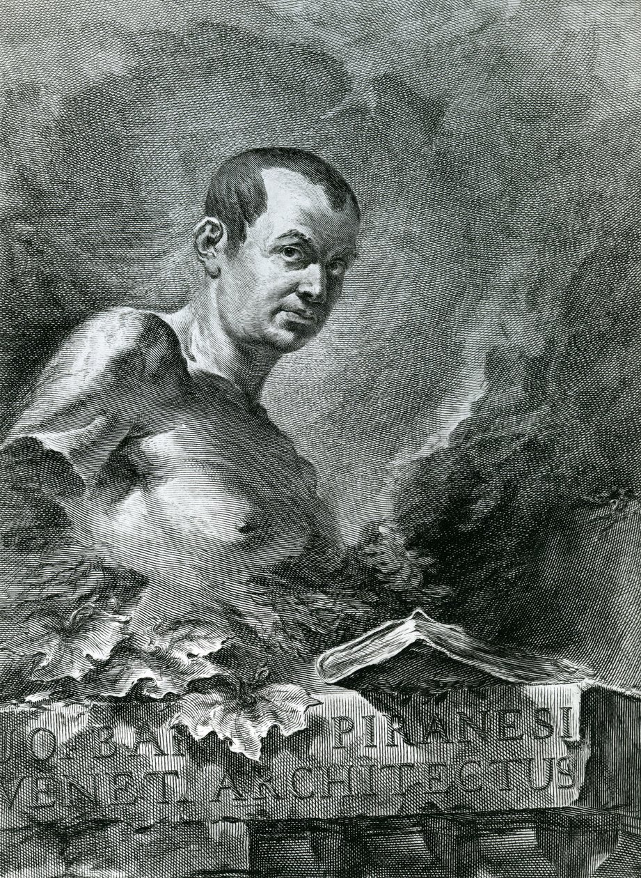 Portrét Giovanni Battista Piranesi (1720-78), 1750 od Francesco Polanzani