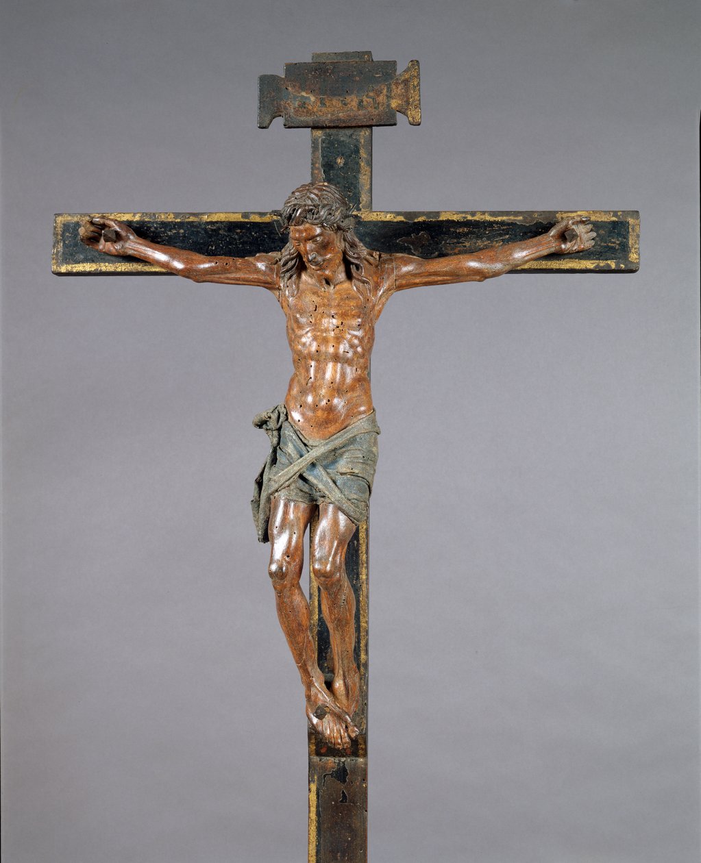 Ukřižovaný Kristus, kolem roku 1525 (ovocné dřevo se zlacením a polychromovaným plátnem) od Francesco da Sangallo