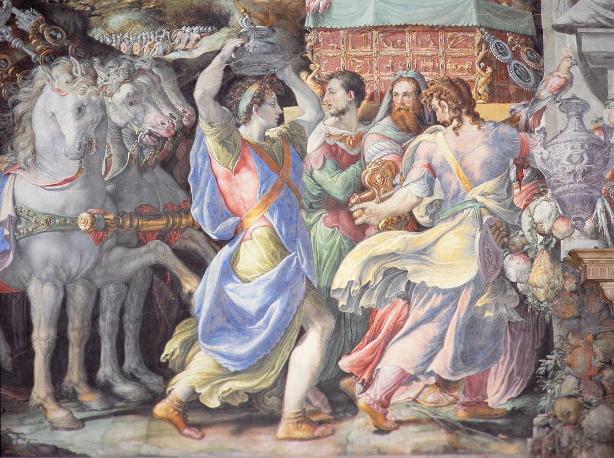 Camillův triumf, scéna z "Příběhů o Furiovi Camillovi", asi 1545 od Francesco de Rossi Salviati Cecchino