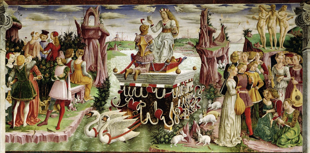 The Triumph of Venus: April from the Room of the Months, c.1467-70 (detail of 237993) od Francesco del Cossa