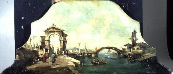 Pohled na benátský přístav Capriccio od Francesco (after) Guardi