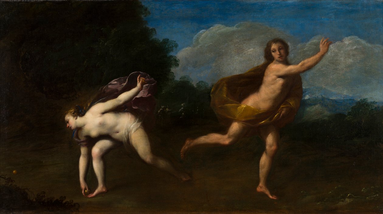 Hippomenes a Atalanta v krajině, kolem 1598-1660 (olej na plátně) od Francesco (attr. to) Albani