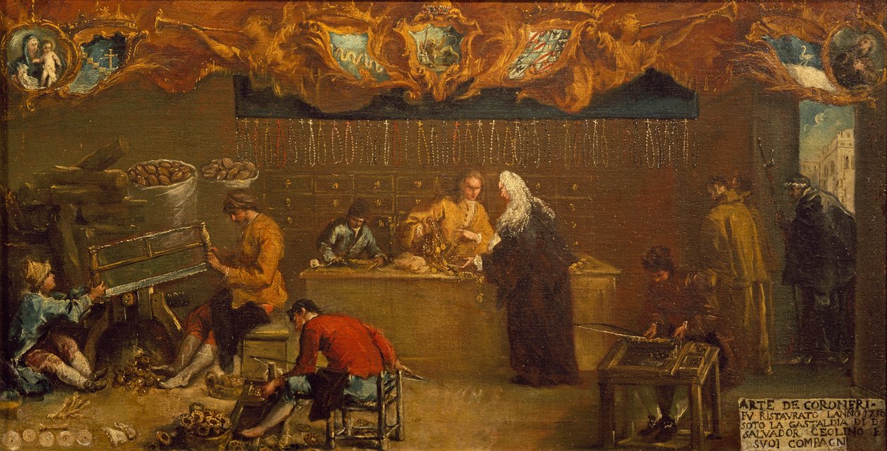 Arte dei Coroneri, kolem roku 1750 (olej na plátně) od Francesco (attr. to) Guardi